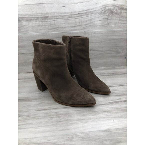 1 State Ankle Boots Women's 8.5 Paven Brown Suede Side Zip Booties - Picture 4 of 11